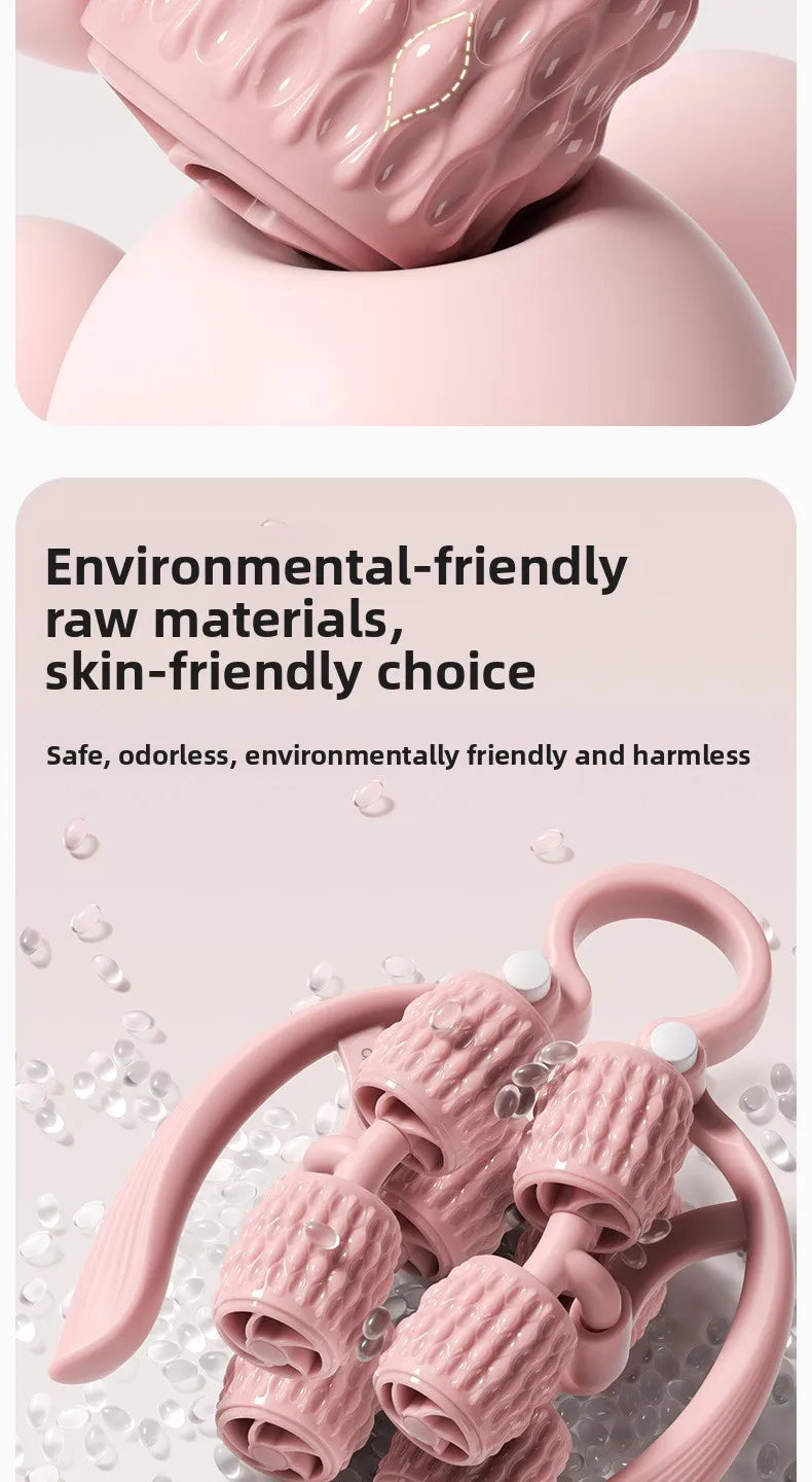 8-wheel multi-functional leg massager ring leg roller thigh calf muscle relaxation lazy neck leg full body massager