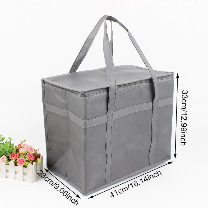 Insulated-Thermal Cooler Bag Insulation To Keep Cold Large Capacity Portable Lunch Bag Zip Picnic Camping Food Bag Grocery Bag