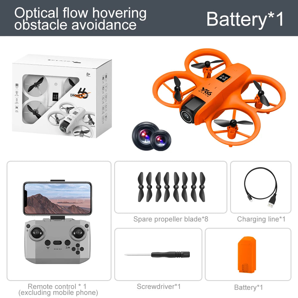 New V66 Mini Drone HD Camera 4K 1080P 180 ° Lens Wifi FPV Dron Professional Obstacle Avoidance Helicopter RC Quadcopter Toys