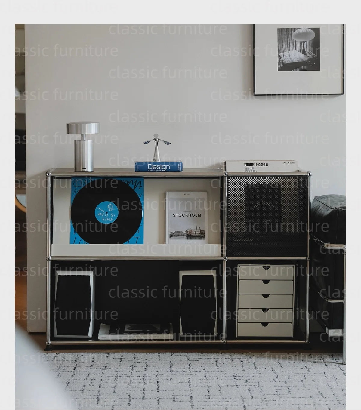 Modular Module Furniture Magazine CD Display Customized Metal Stainless Steel Cabinet  Storage  Sideboard Shelf DIY Living Room