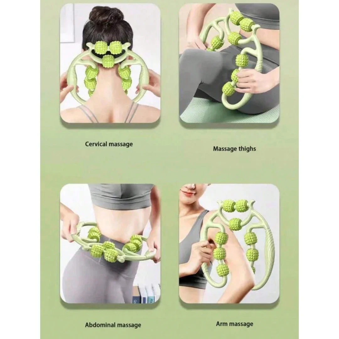 1Pcs 9-Wheel Muscle Roller for Cellulite Reduction And Muscle Soreness Relief - Fascia Massage Tool for Thigh Calf Arm