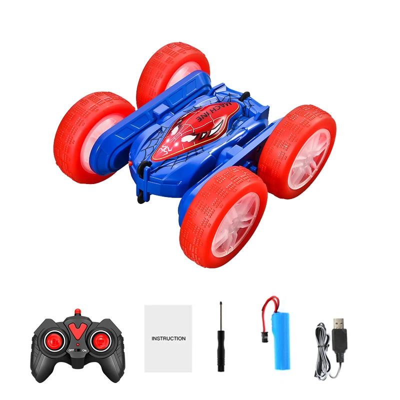 Remote control stunt car Light four-wheel drive double-sided swing arm rolling car Christmas children's toy remote control car