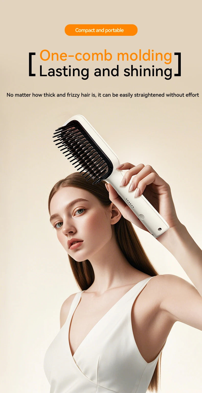 KSKIN Top Hot Sale Hair Straightener 2 in 1 Mini Brush Multifunctional Professional Hair Flat Iron Hair Comb