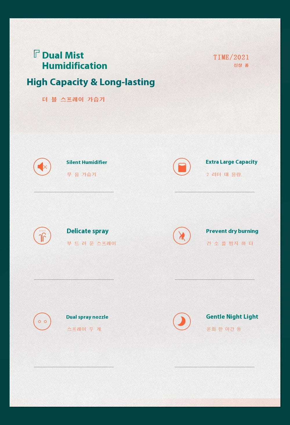 Large Capacity Dual Spray Humidifier Usb Home Bedroom 2L Silent Water Replenisher Air Purifier Wireless Water Diffuser Office