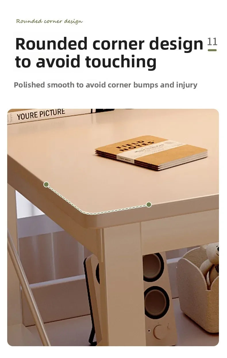 Solid Wood Computer Desk Household Desk Bookshelf Integrated Student Learning Desk Rental House Simple Office Table and Chair