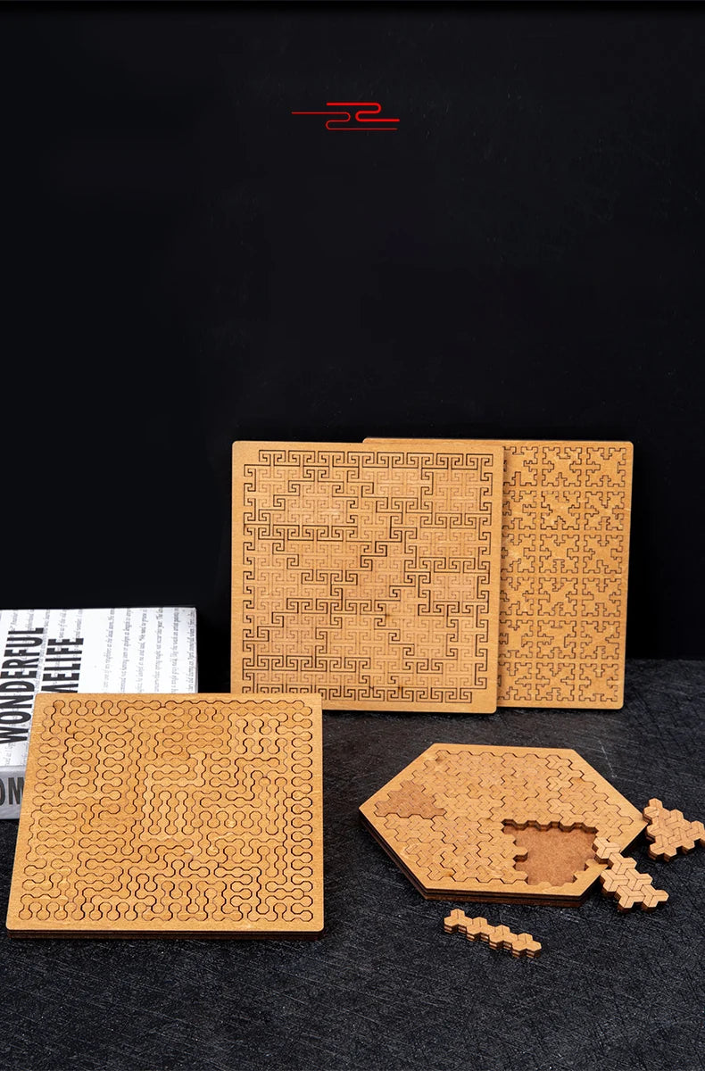Impossible Wooden Puzzle IQ Puzzles for Adults Impossible JigSaw Puzzles Brain-teaser Ten Level Difficulty Tangram Board Games