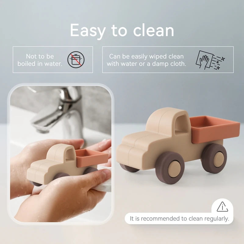 1Pcs Food Grade Baby Silicone Teether Toy Cartoon Car Nursing Teething Ring BPA Free Newborn Health Molar Chewing Accessorie Toy