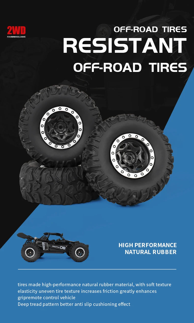 ZWN 1:16/1:20 2.4G Model RC Car With LED Light 2WD Off-road Remote Control Climbing Vehicle Outdoor Cars Toy Gifts for Kids