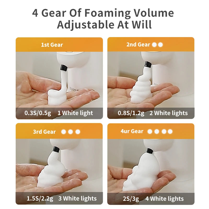 New Wall Mounted Automatic Soap Dispenser Foam Smart Hand Washing Machine 500ml Liquid Rechargeable Bathroom Induction Sensor