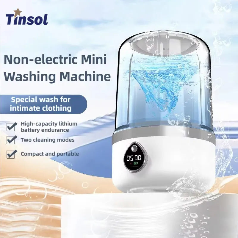 TINSOL New Mini Portable Washing Machine USB Charging Support Silent Fully Automatic Wash Essential for Dorms and Travel