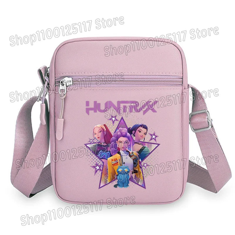 Demon Hunters Kpop Crossbody Bag Women Shoulder Bags Girls Square Bag Mobile Phone Storage Bags Outdoor Anime Printed Handbag