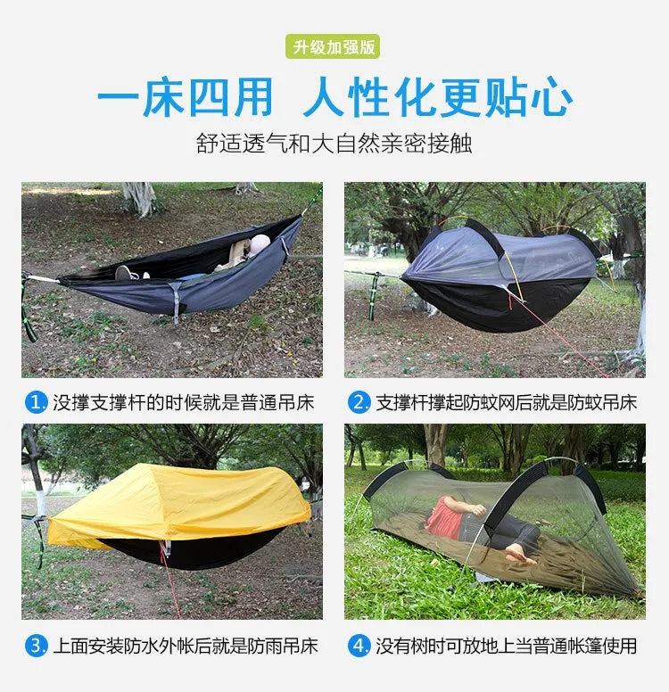 Travel Mosquito Net Hammock, Waterproof, Outdoor Camping, Hiking, Integrated Tent