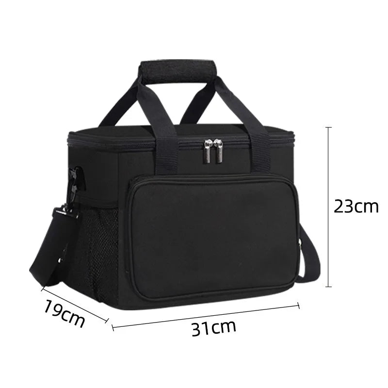 15L Picnic Bag Thermal Insulated Lunch Bag Box Handbag Wine Beer Cooler Crossbody Shoulder Bag Camping Food Container