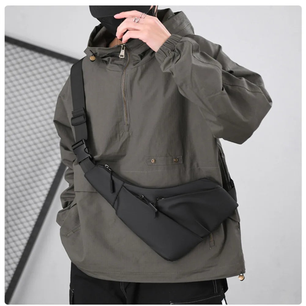 New Fashion Underarm Wrap Chest Bag Street-Style Nylon Waist Bag Solid Color Waterproof Crossbody Bag Outdoor