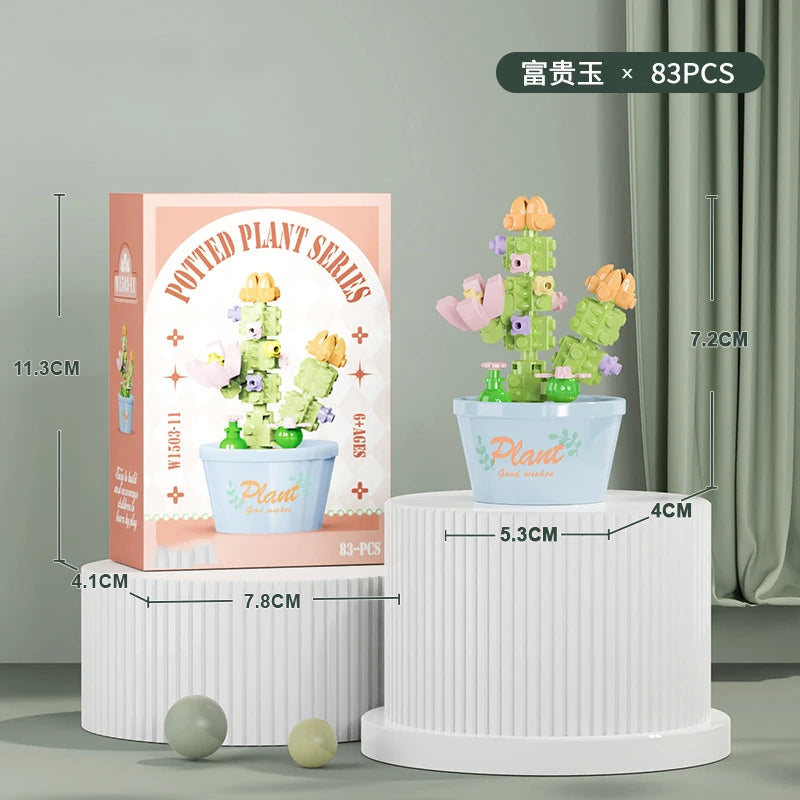 Bouquet Flower Mini Diy Building Block Toys for Children Bricks Blocks for Adults Constructor Micro Bricks Construction Set Gift