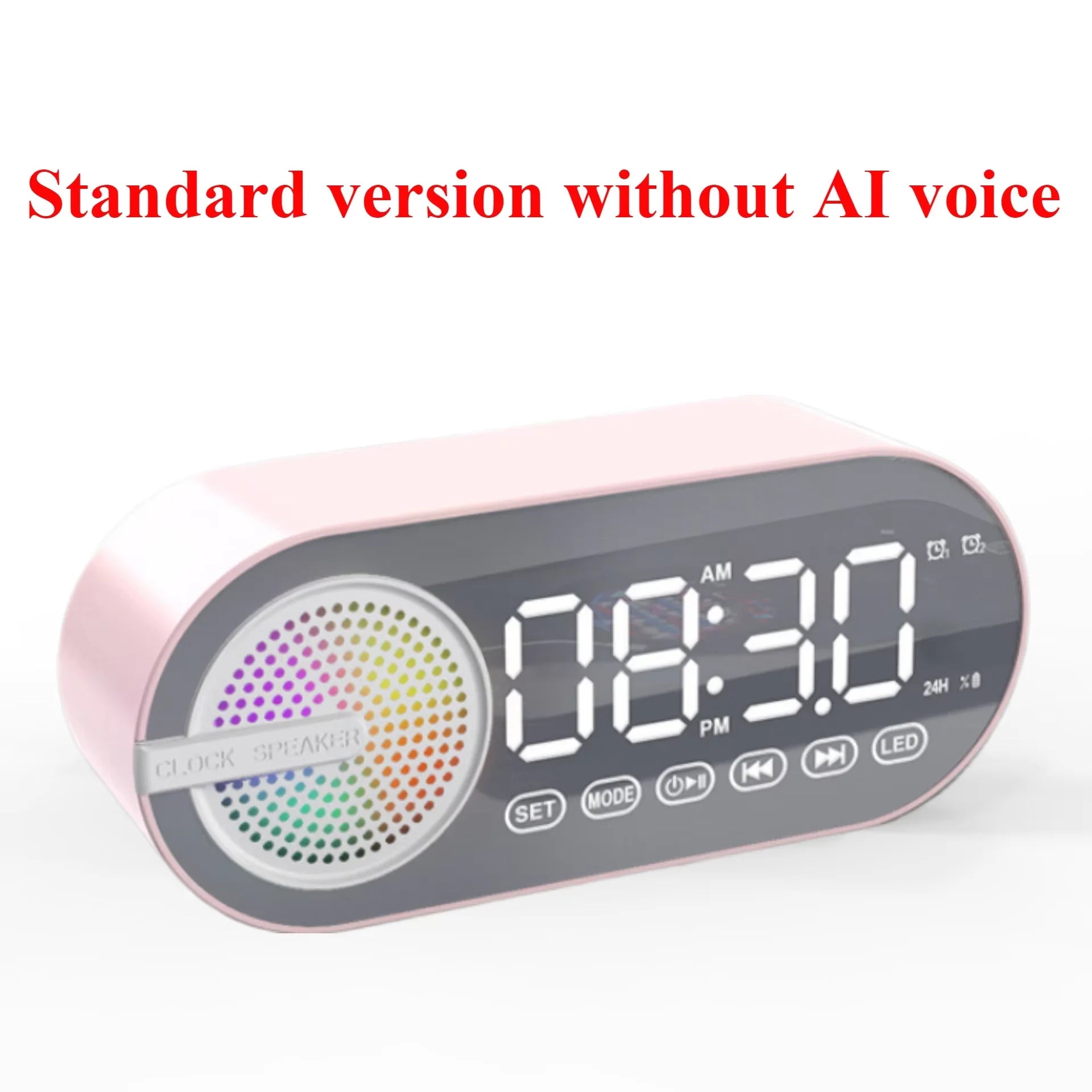Quiet Wireless Bluetooth Speaker Alarm Clock RGB TWS USB LED Mirror Digital Clock FM Large Display Living Room Office Decoration