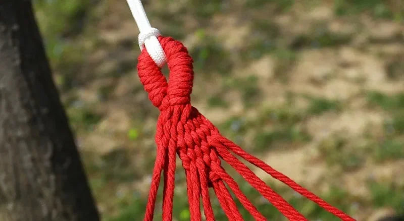 Portable Travel Anti-rollover Thickened Hanging Hammocks Outdoor Indoor Single Double Canvas Hammocks Courtyard Children's Swing