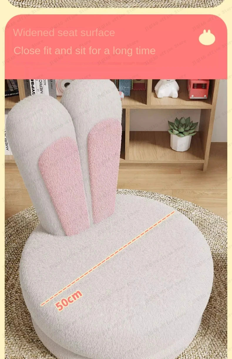 Children's Sofa Lazy Sofa Cute Chair for Living Room Rotating Cartoon Rabbit Ears Chair Leisure Reading Chair Chair with Back