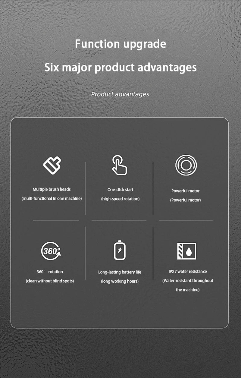 Xiaomi Electric Cleaning Brush Wireless Black High-power Multifunctional Bathroom Waterproof Portable Cleaning Brush Household