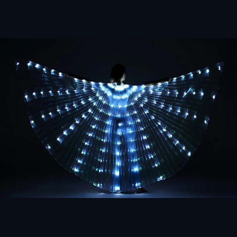 LED Luminous Butterfly Wing Belly Dancing Performance Costumes Stage Show Christmas Party Lighting Cloak Luminous Butterfly Wing