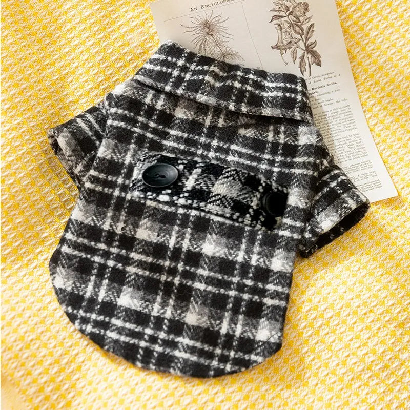 Winter Dog Dress Black White Cotton Dog Clothes for Small Dogs Pet Warm Vest Puppy Skirt Chihuahua Yorkshire Apparels Dog Coat