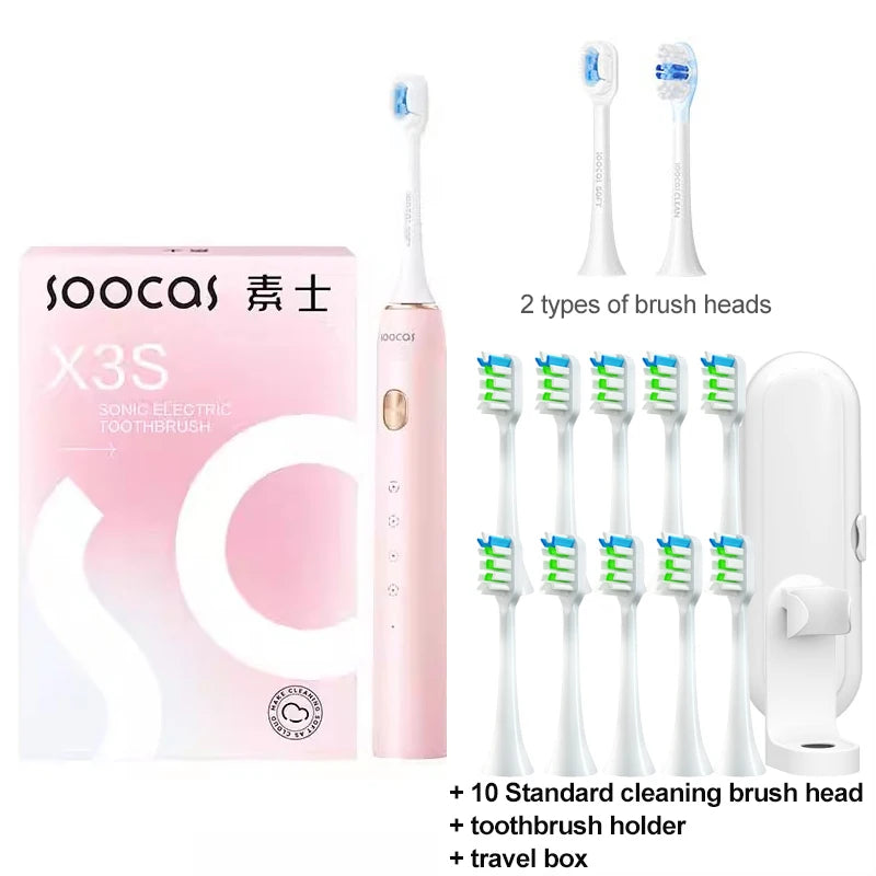 SOOCAS X3S Ultrasonic Electric Toothbrush IPX7 Waterproof Adult X3U Upgrade Smart Sonic Tooth Brush Upgraded USB Fast Chargeable