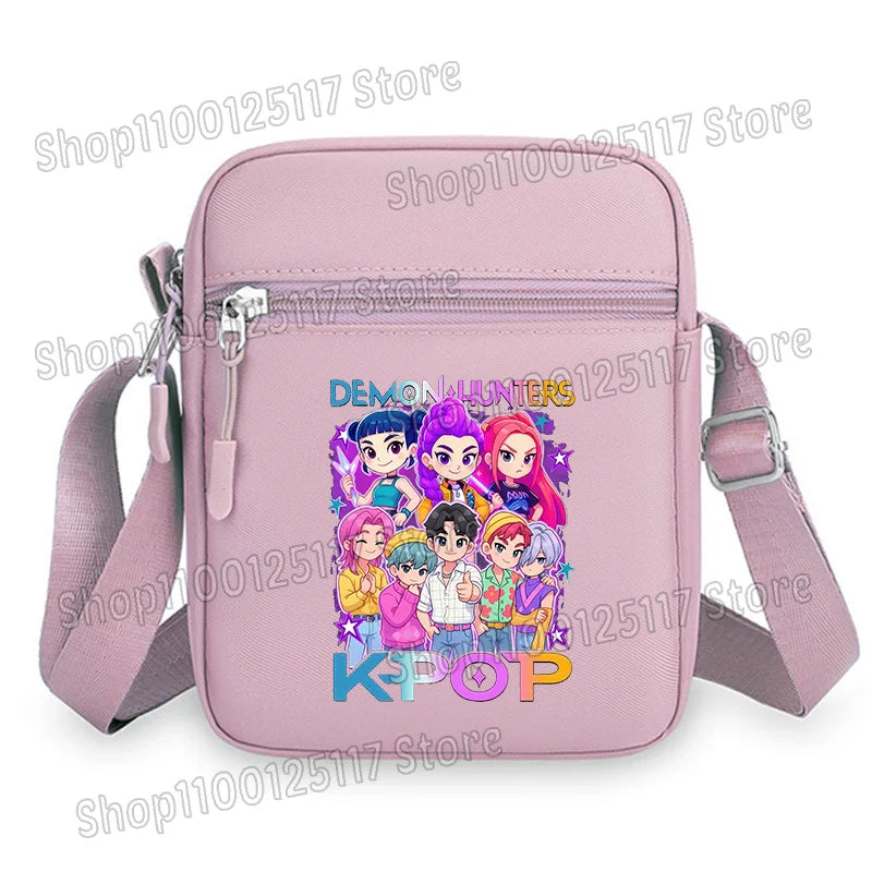 Demon Hunters Kpop Crossbody Bag Women Shoulder Bags Girls Square Bag Mobile Phone Storage Bags Outdoor Anime Printed Handbag