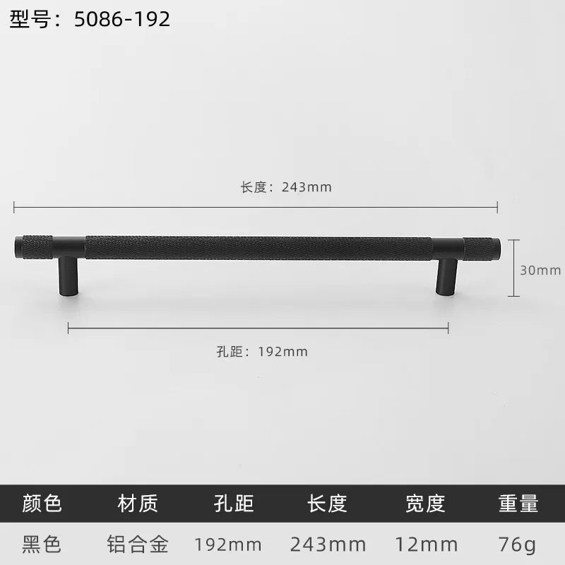 Black Gold Knurled Kitchen Cupboard Cabinet Storage Handles Closet T Bar Wardrobe Door Pulls Door Knobs Home Furniture Handles