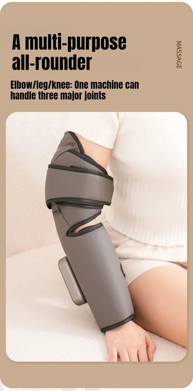 Wireless Knee and Calf Massager Heated Air Pressure 360° Wrap Portable Physiotherapy Device for Cold Legs Joints