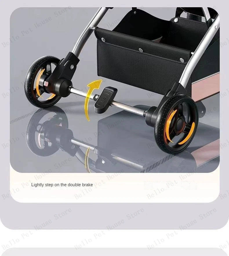 High appearance Pet Stroller Detachable Multifunctional Pet Carrier  Lightweight and Foldable  Portable Pet Stroller Dogs Buggy