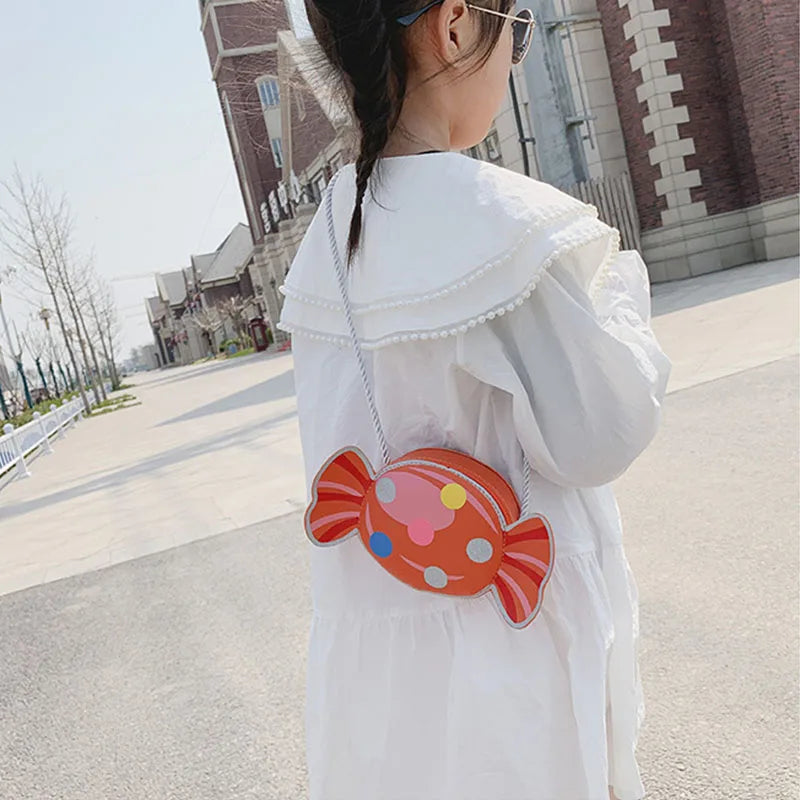 Cute Candy Children Messenger Bag Princess Girl Mini Handbags Pu Leather Coin Purse  Chain Purses Kids Crossbody Shoulder Bags