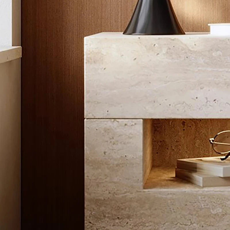 Wabi Sabi Minimalist Nightstands Rectangle Trendy Premium Glam Nightstands Bedroom Hidden Storage Mesilla De Noche Furniture