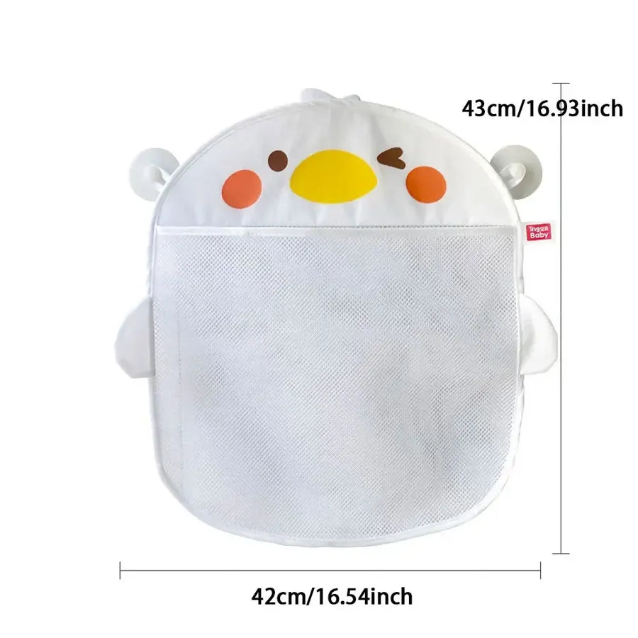 Cartoon Cute Multiple Storage Network Quick Drying Baby Bath Toy Storage Bag Bathroom Bath Bag with Suction Cup Hanging Bag