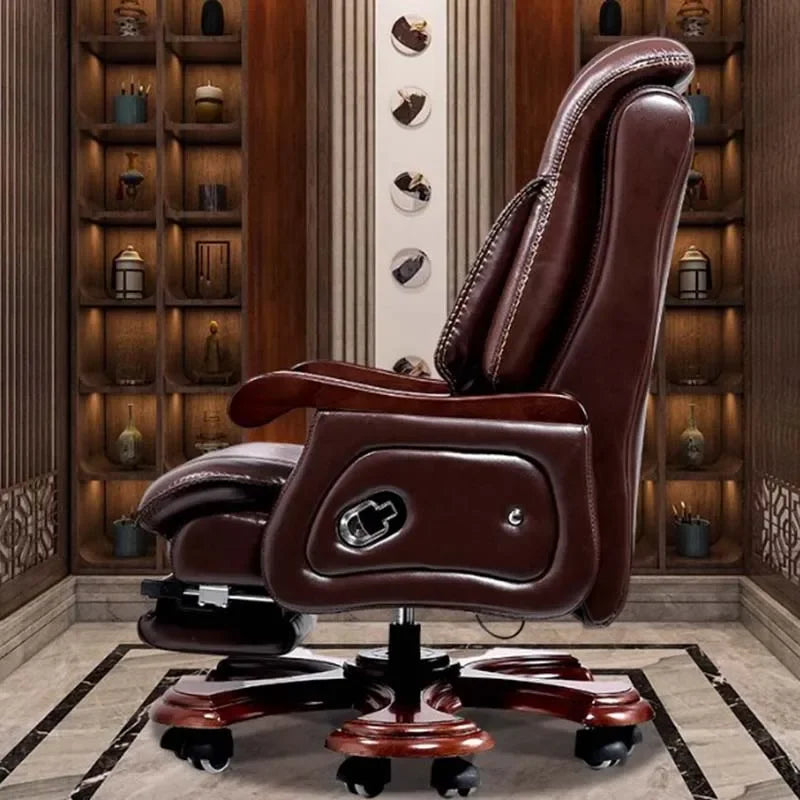 Leather Wheel Office Chair Support Design Relax Modern Massage Chair Chaise Mobile Comfy Luxury Silla Oficina Office Furniture