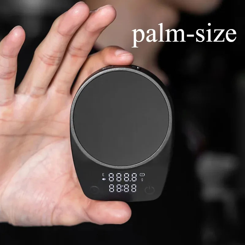 Mini Coffee Scale Electronic Italian Coffee Bean Scale Palm Size Timing Weighing Scale Home Kitchen Tool Coffee Bar Accessories