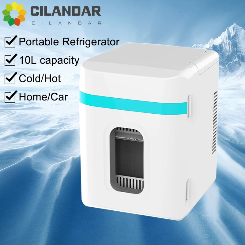 10L Car Refrigerator Mini heating Cooling small refrigerator car home dual-use small dormitory home car dual-use refrigerator