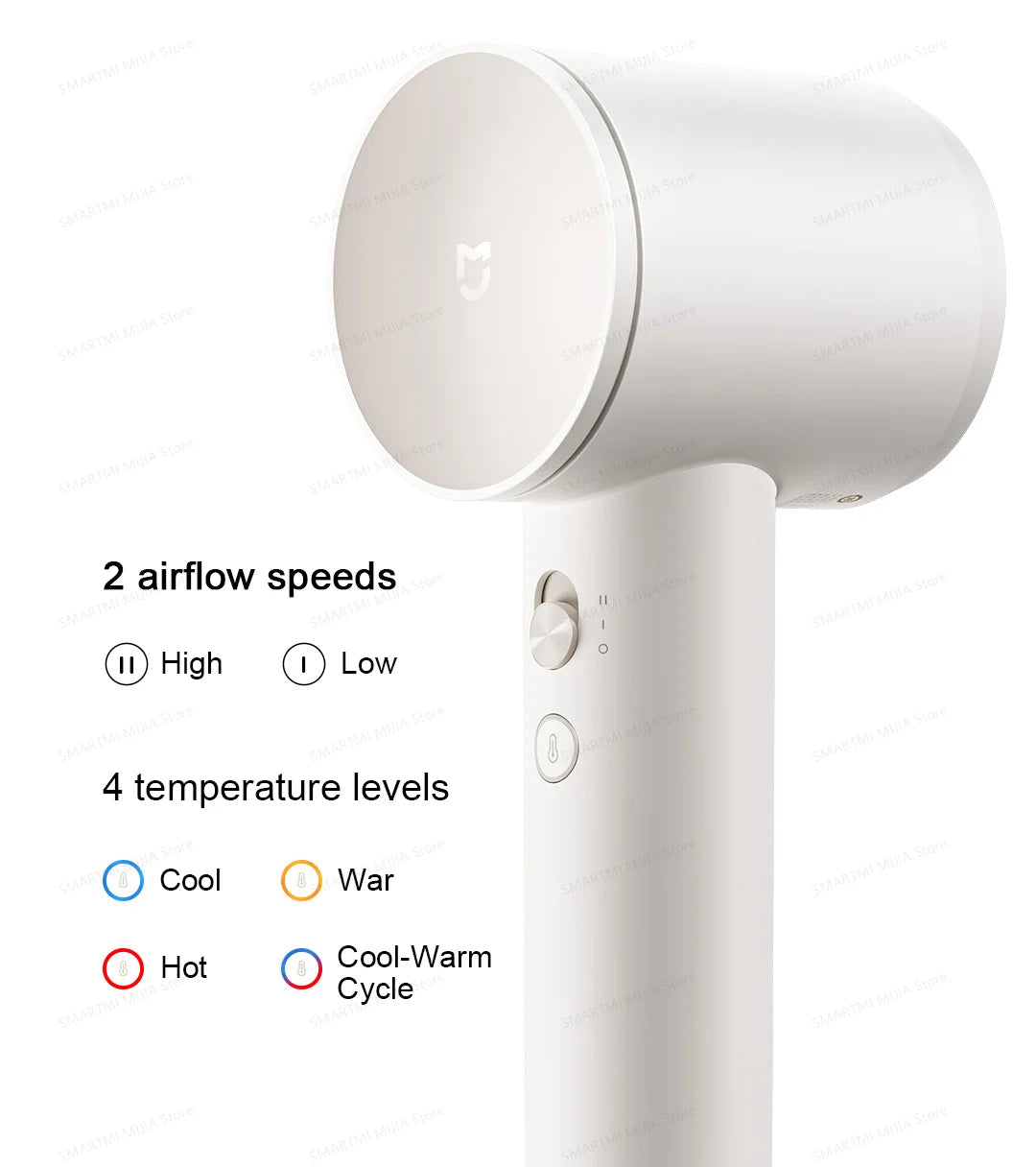 2025 New XIAOMI MIJIA High-Speed Hair Dryer,110000rpm,62m/s Powerful airflow,8 Airflow Mode,347g 4 Color,CN Version With Adapter