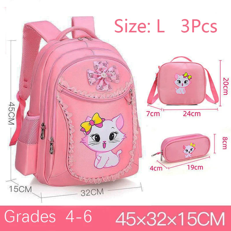 Children Backpack Pink Cute Cat Kindergarten Kid School Bag Backpack Girl Student Teenagers Waterproof Primary Bookbag SchoolBag