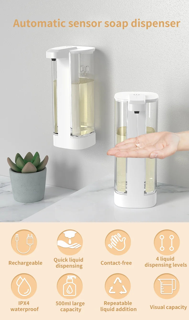 Automatic Sensor Hand Sanitizer Machine Dish Soap Machine Body Wash Shampoo Smart Distance Sensing KitchenToilet Home Dispenser