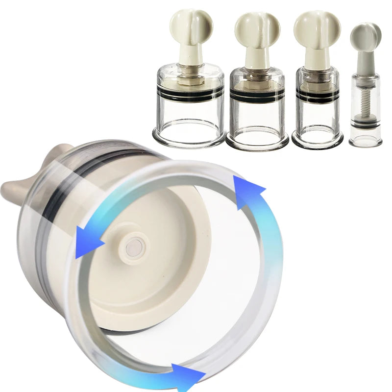 4 Sizes Cupping Therapy Set Body Massage Vacuum Rotating Handle Portable Twist Pump Suction Vacuum Nipple Suckers Cupping Cups