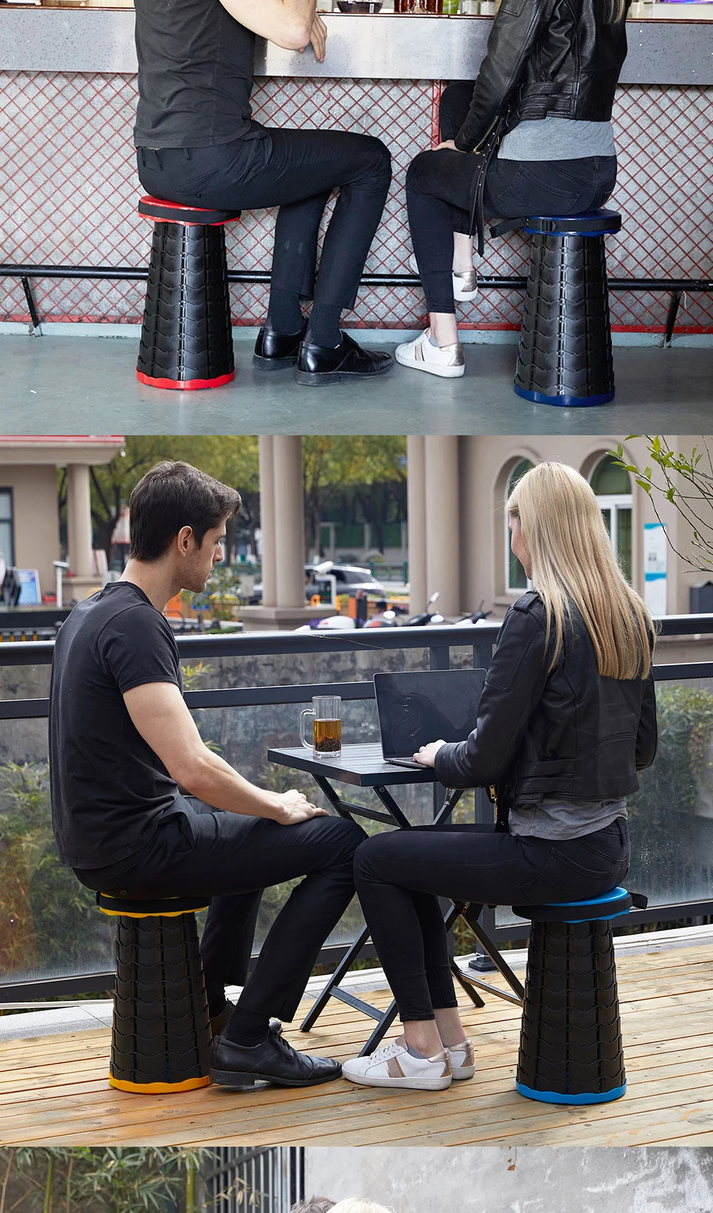 Portable Folding Telescopic Stool Lightweight Plastic Subway Queuing Chair Outdoor Camping Chair Fishing Seat