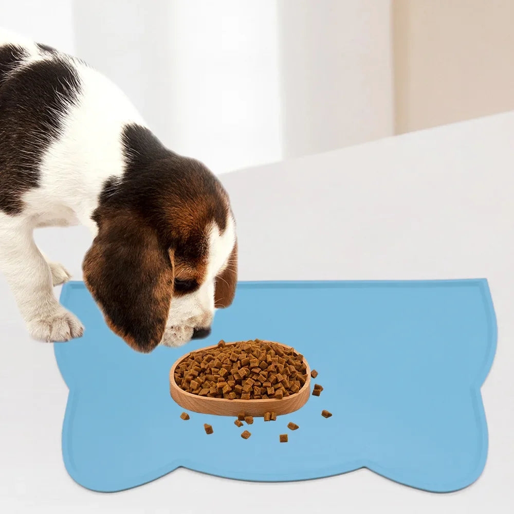 Silicone Pet Feeding Dog Cat Bowl Food Mat Non-Stick Waterproof Pet Food Feeding Pad Puppy Feeder Tray Water Cushion Placemat
