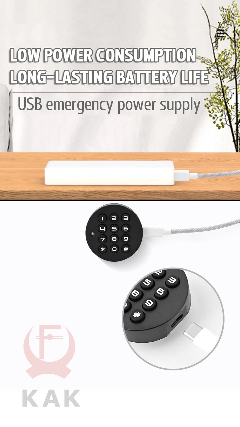 KAK Security Cabinet Password Locks Keyless Door Lock Drawer Combination Code Lock for Gym Locker Lock Electronic Furniture Lock