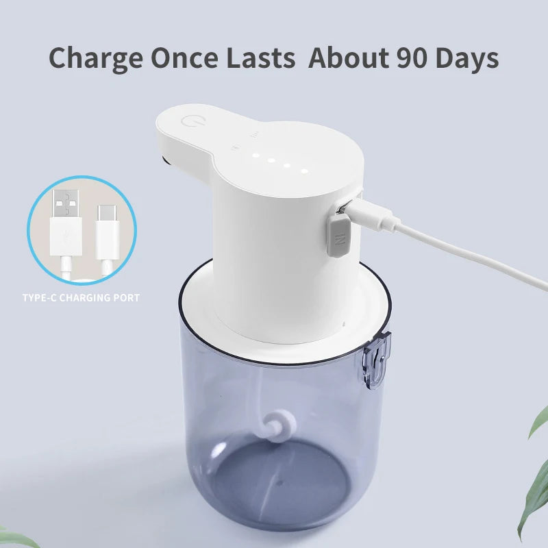 New Wall Mounted Automatic Soap Dispenser Foam Smart Hand Washing Machine 400ml Liquid Rechargeable Bathroom Induction Sensor
