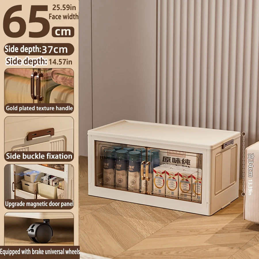 45/55/65cm Length Multifunction Storage Cabinet Large Capacity Foldable Easy-to-Install Storage Box Dustproof Wardrobe