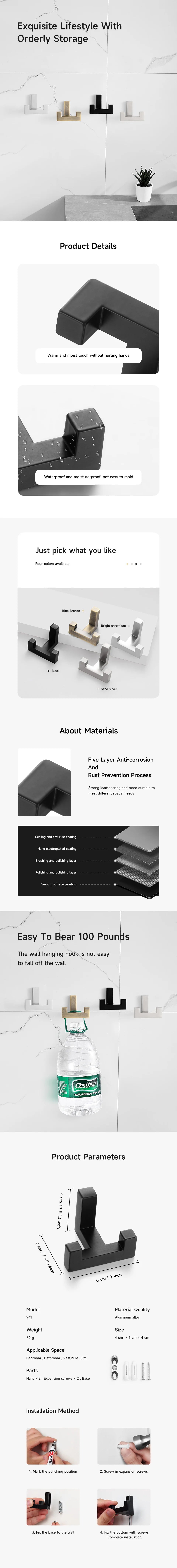 SARIHOSY Black Clothes Hanger Hooks Home Storage Hanger Wall Hooks for Key Hat Bag Bathroom Towel Hook Kitchen Wall Storage