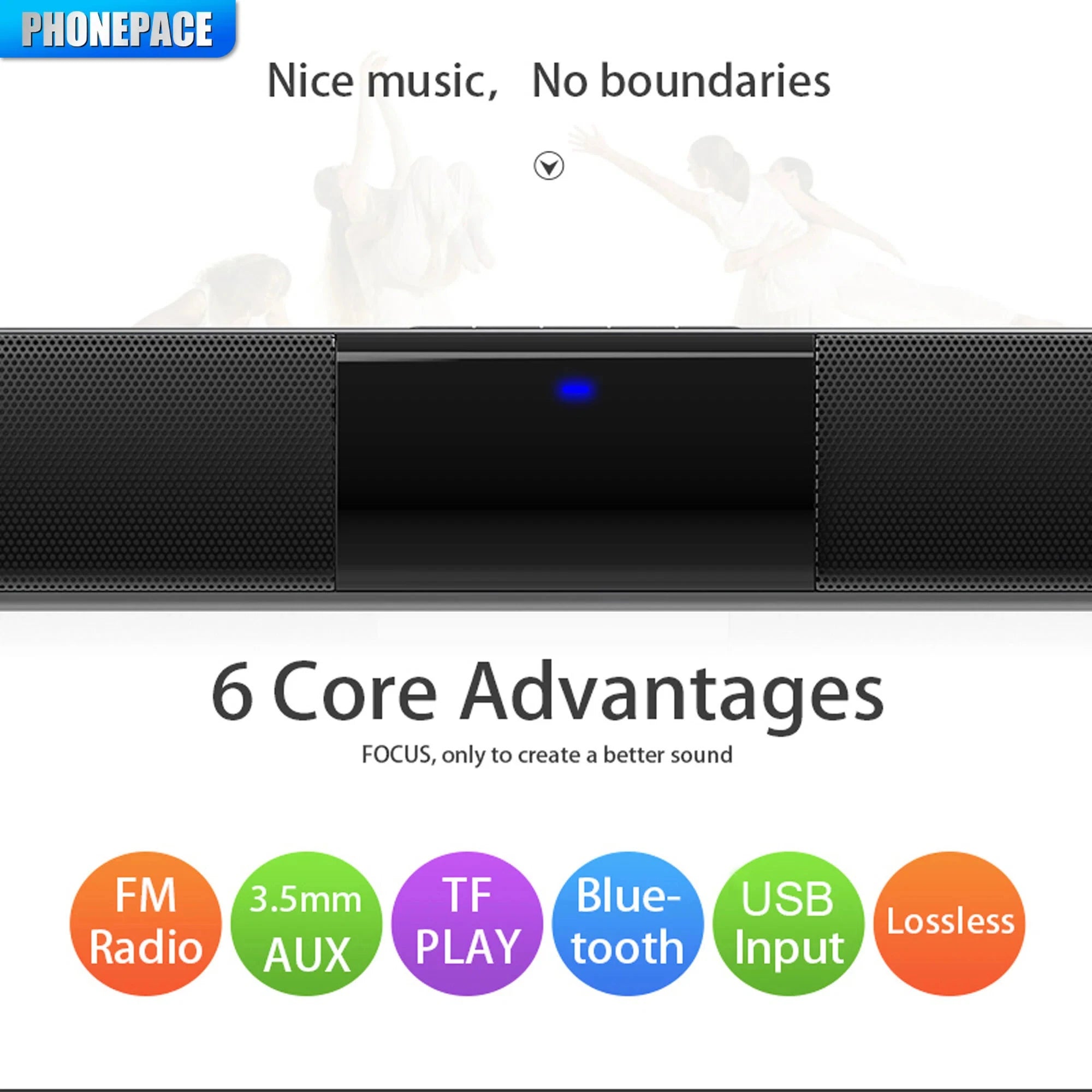 PHONEPACE Wireless Bluetooth Sound bar Speaker System Super Power Speaker Surround Stereo Home Theater TV Projector