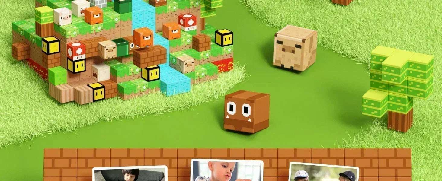 Magnetic Building Blocks Mine World Magnet Cube Set for Boy Girl Kid Age 3+ DIY Model Children Stem STEM Sensory Toy Gift