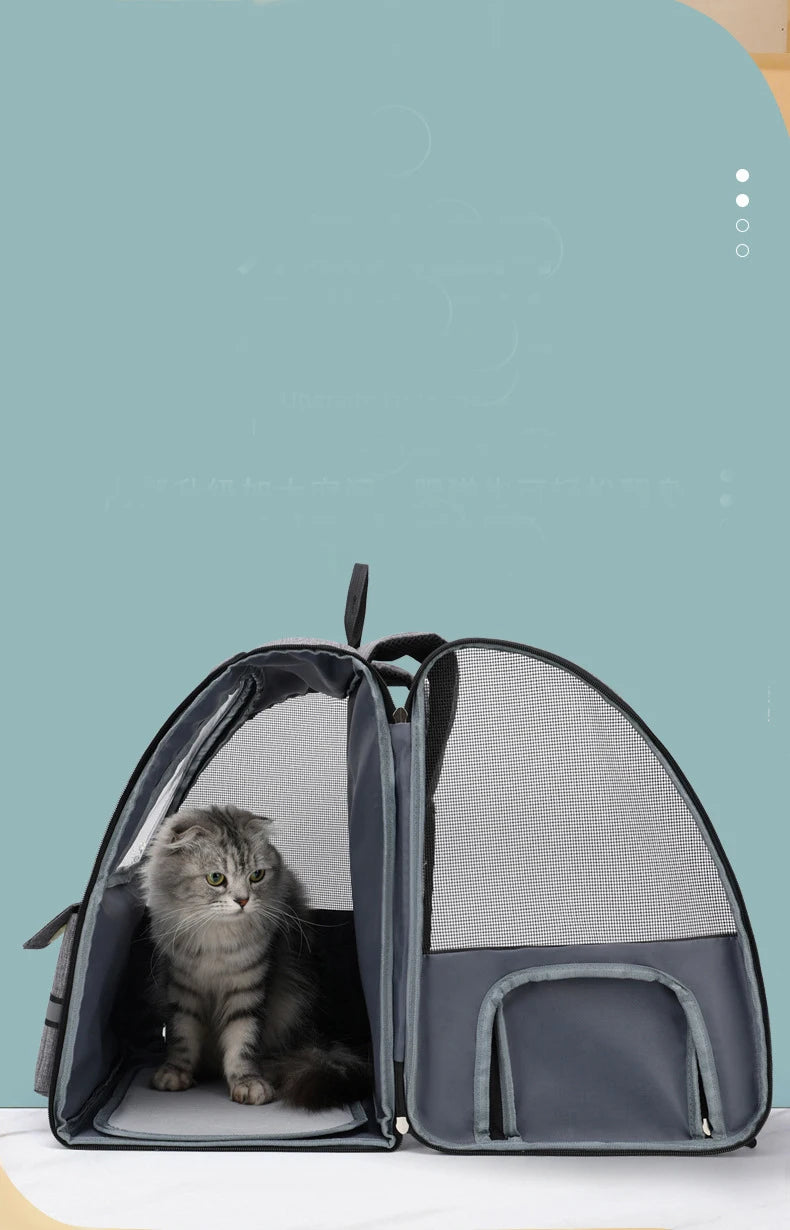 New Oxford Trolley Case Cat Carrier Backpack Travel Pet Bag with Reflective Stripe Outdoor Small Animals Rabbit Kitten Dog Bag