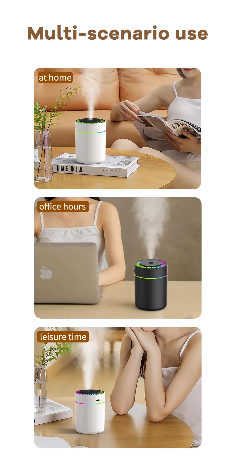 180ml Aromatherapy diffuser Humidifier Aromatherapy essential oil Air purifier Sleeping car carrying home LED 7 color light